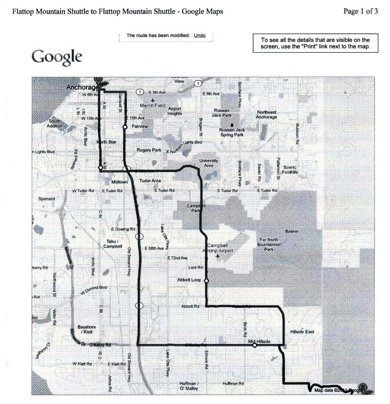 Flattop Mountain Shuttle to Flattop Mountain Shuttle - Maps