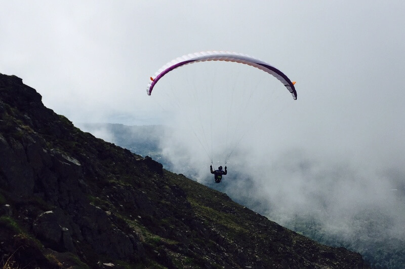 Hang Glider on flattop Anchorage, Alaska