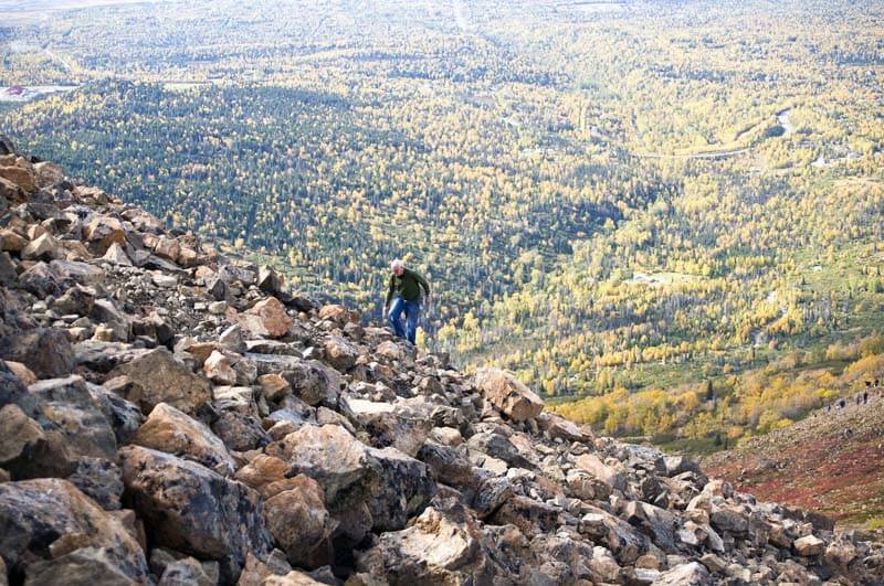 Hiking Flattop in Fall Anchorage, Alaska